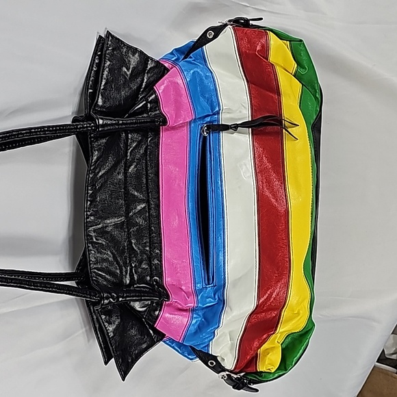 Colorful Striped Leather Bag - Picture 3 of 9